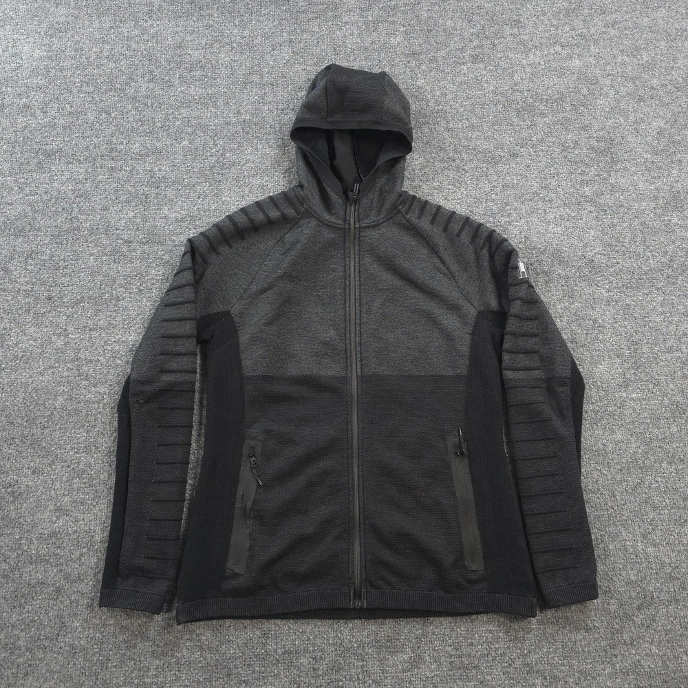 Smartwool Hoodie Mens M Black Intraknit Merino Wool Hooded Full Zip Performance
